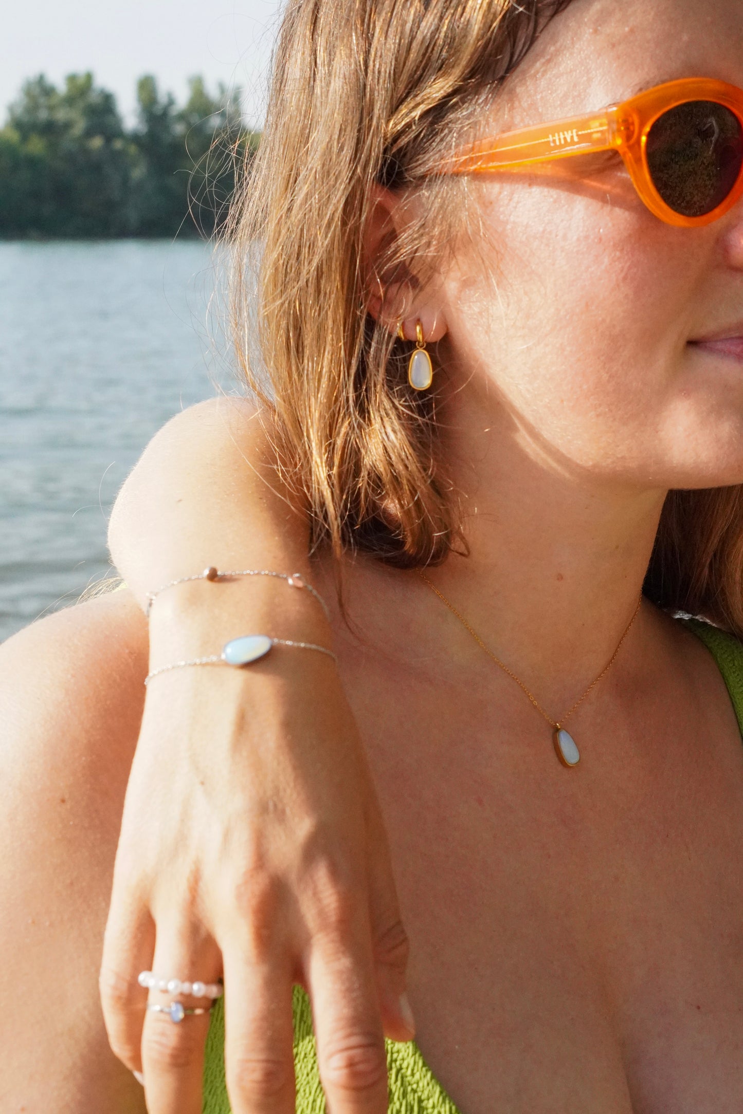 Moon Tear Stone Earrings