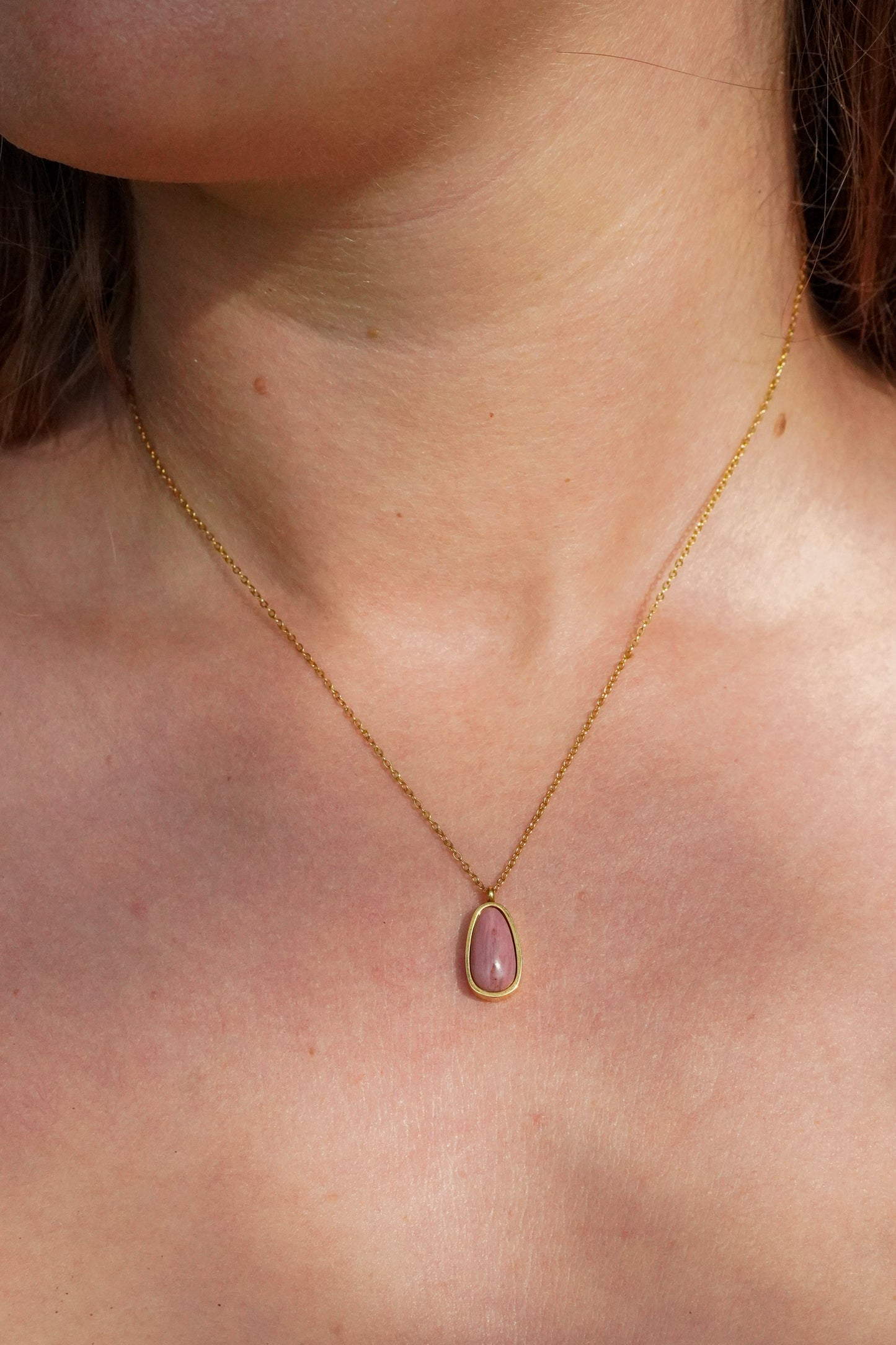 Rose Tear Stone Necklace