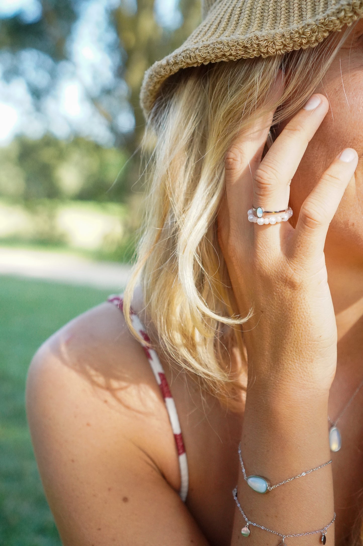 Moon Tear Stone Ring