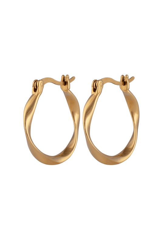 Golden Twist Hoops