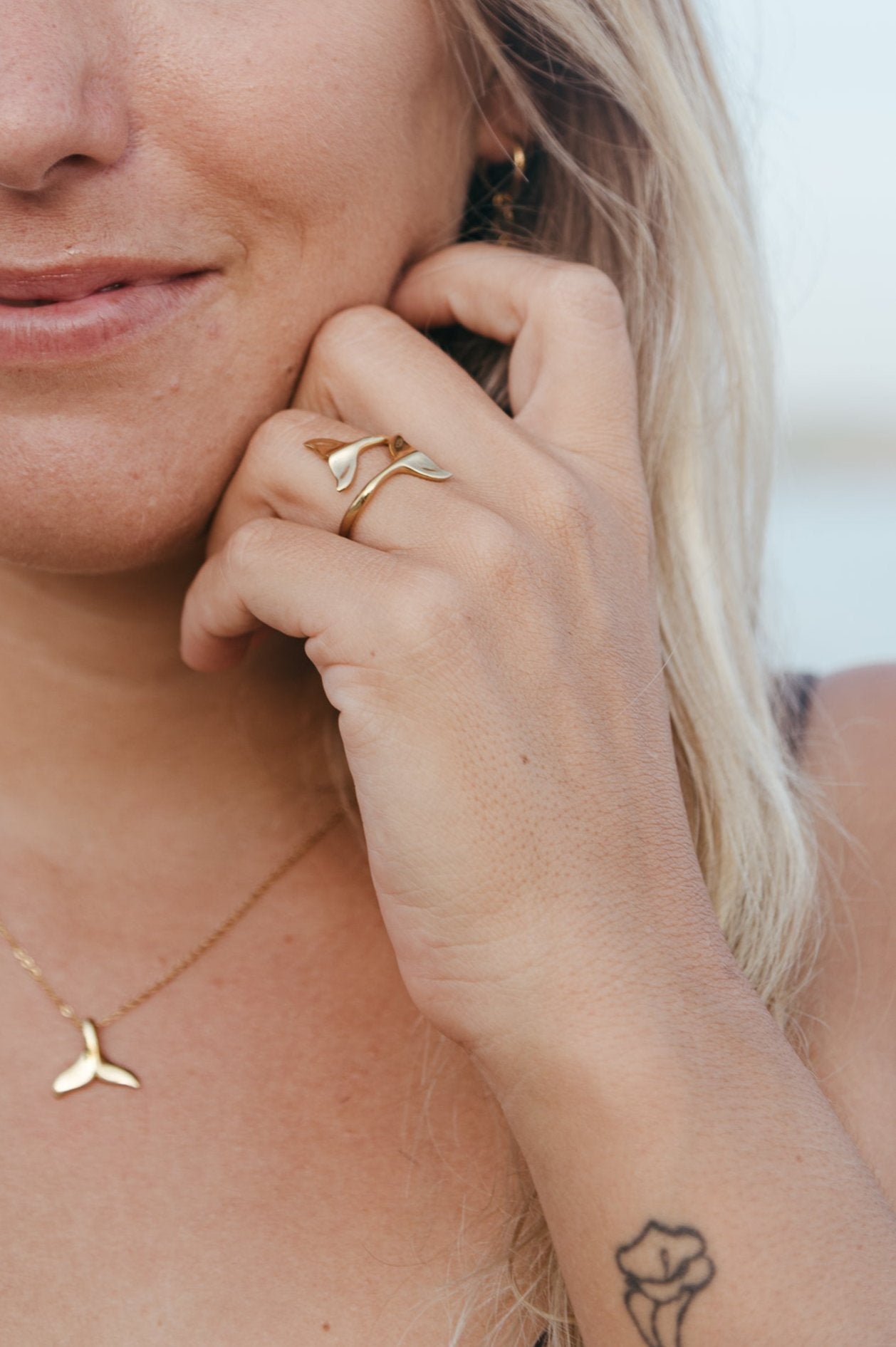 Golden Whale Tail Ring